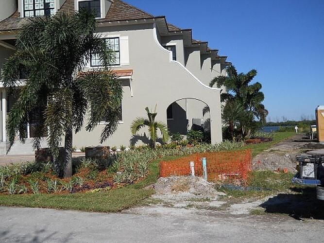 Waterfront landscaping project at Marsh Island, Florida